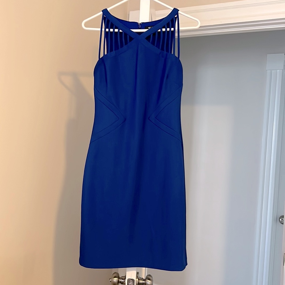 Guess size 6 body con blue dress worn once size 6